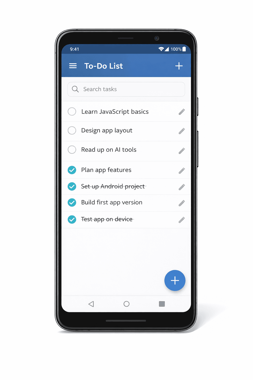 Preview projek To Do List App